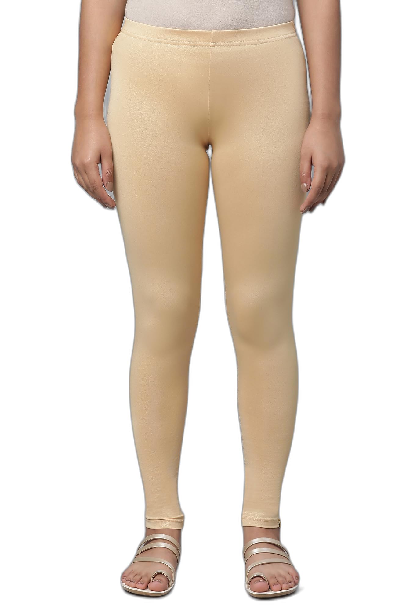 Aurelia Women Poly Lycra Gold Solid Skinny Fit Tight_24CRA60261N_2XL