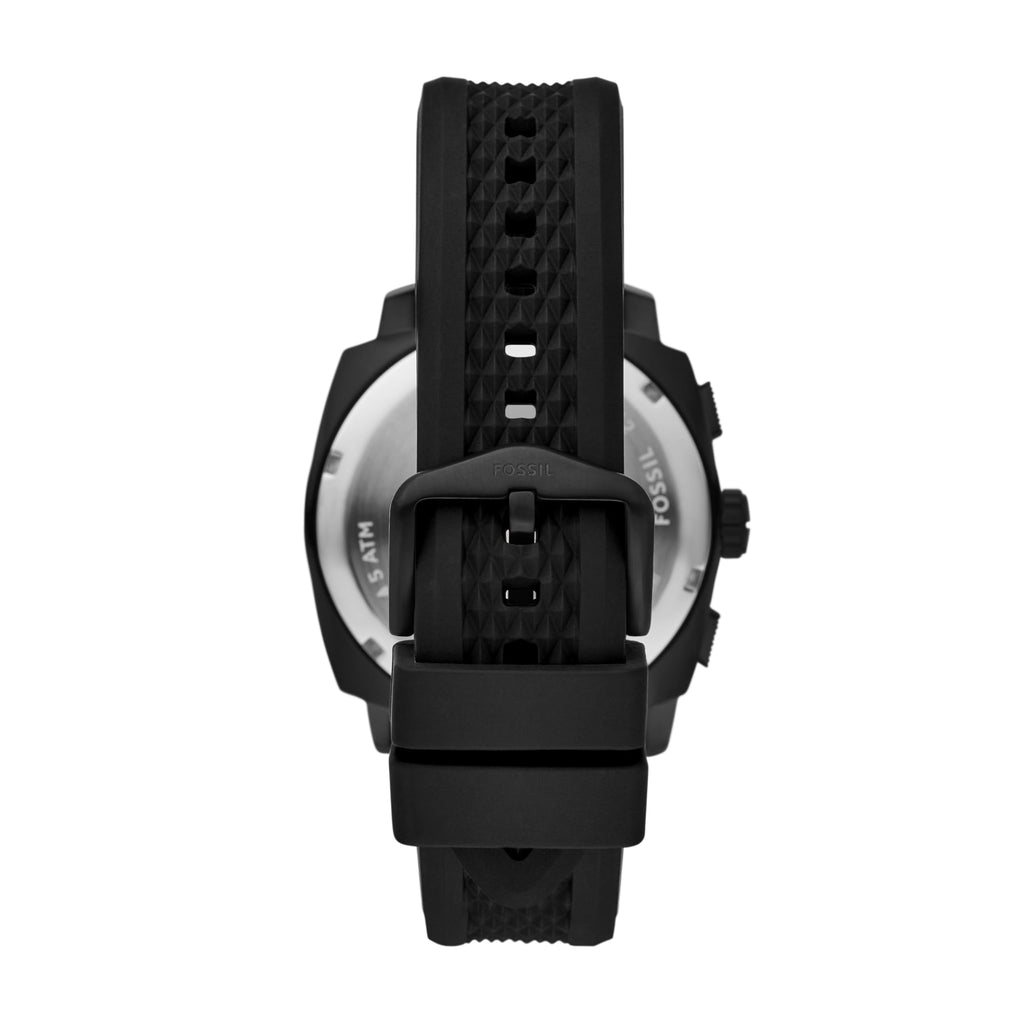 Fossil Men's Machine Chronograph Black Silicone Watch