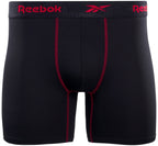 Reebok Men's Active Underwear - Sport Soft Performance Boxer Briefs (4 Pack), Size Medium, All Black