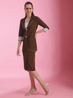Selvia Womens Co-ords Set|Lycra Blazer & Skirt Set|Casual Co-ords Set for Women|Two Piece Co-ord Set|Blazer & Skirt Set(692CTK1