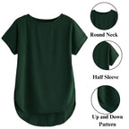 Fabricorn Womens Green Solid Regular Fit Long Sleeves T-Shirt