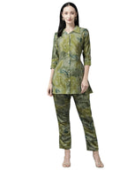 Aarika Womens Green Colour Silk Printed Co-Ord Set (Kp-W-Sm-4103-Green-Xxl)