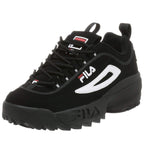 Fila Men's Strada Disruptor fashion sneakers, Black/White/Vin Red, 8.5 US