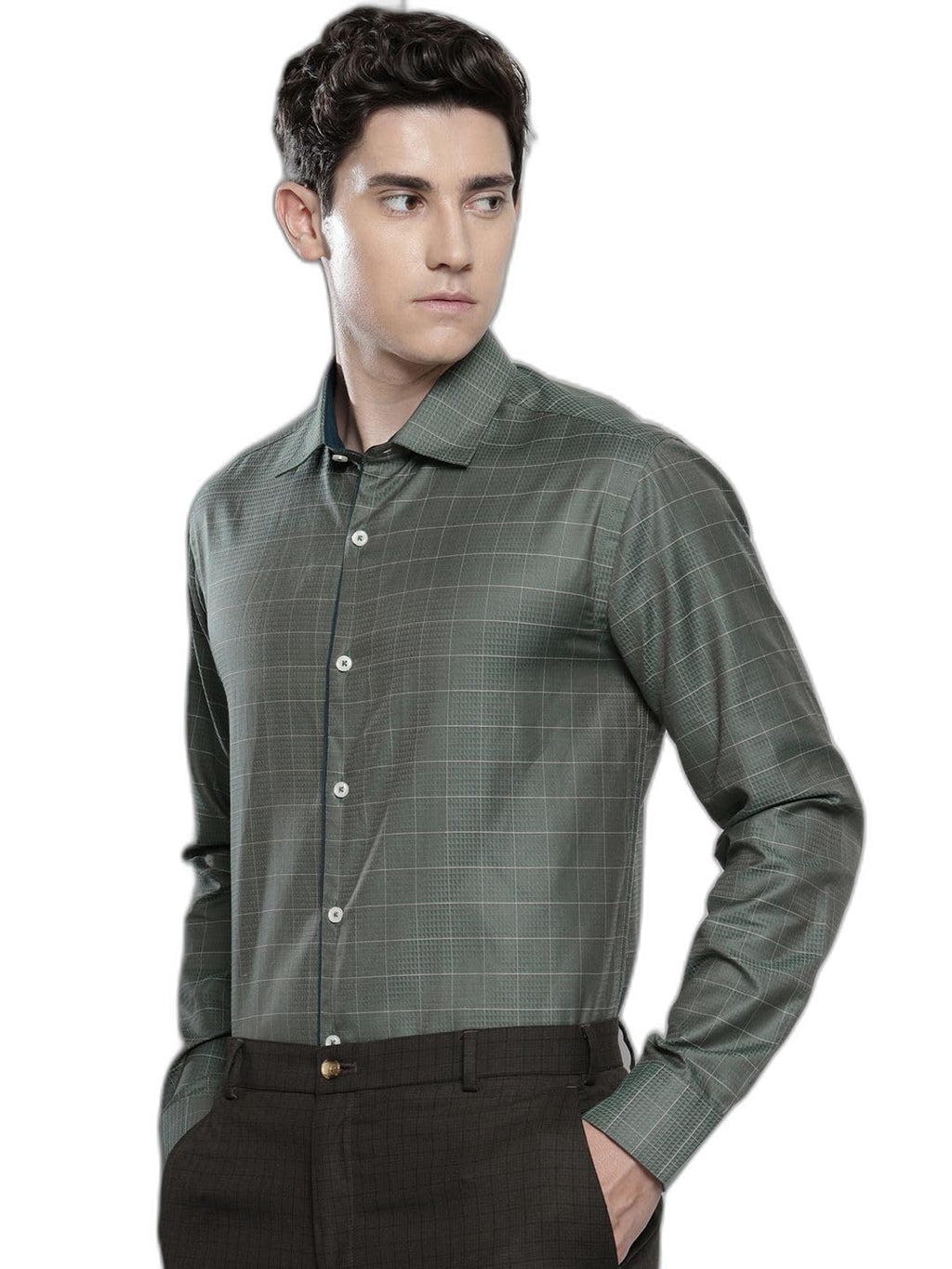 The Indian Garage Co Mens Slim Fit Checkered Formal Shirt