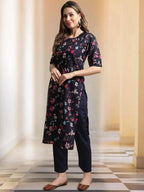 Tee Projekt Printed Crepe Kurti & Pant Set For Women Festival Wear For Women