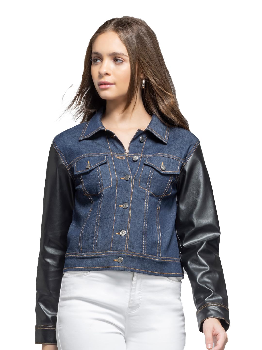 SHAYE Shirt Collar Blue Solid Long Sleeves Party Jackets For Women