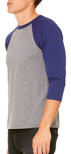 Unisex 34-Sleeve Baseball T-Shirt - gRY cHR BLK TRB - S(D0102H7W2FJ)
