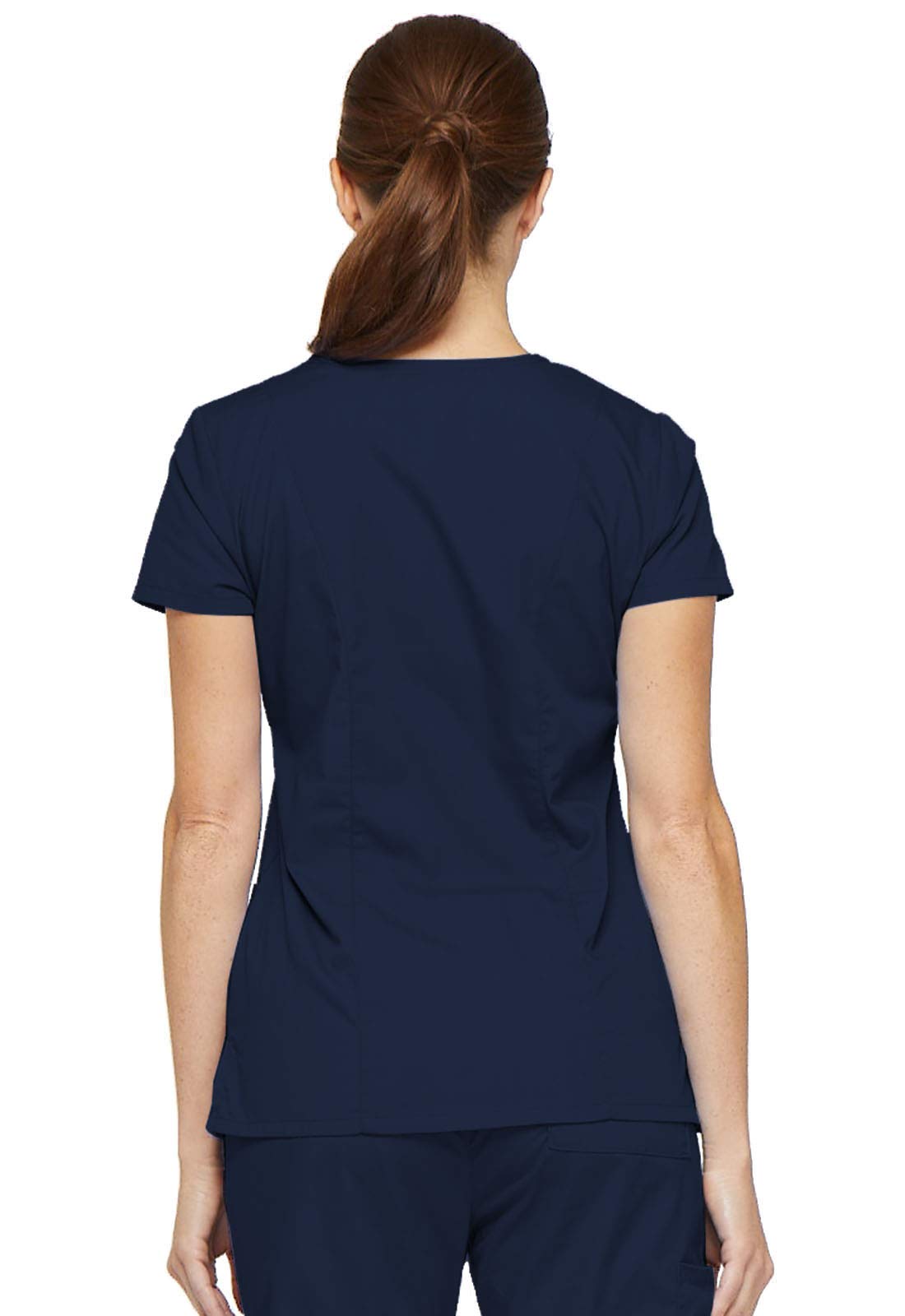 Dickies womens Signature V-neck Top With Multiple Patch Pockets medical scrubs shirts, Navy, XX-Small US