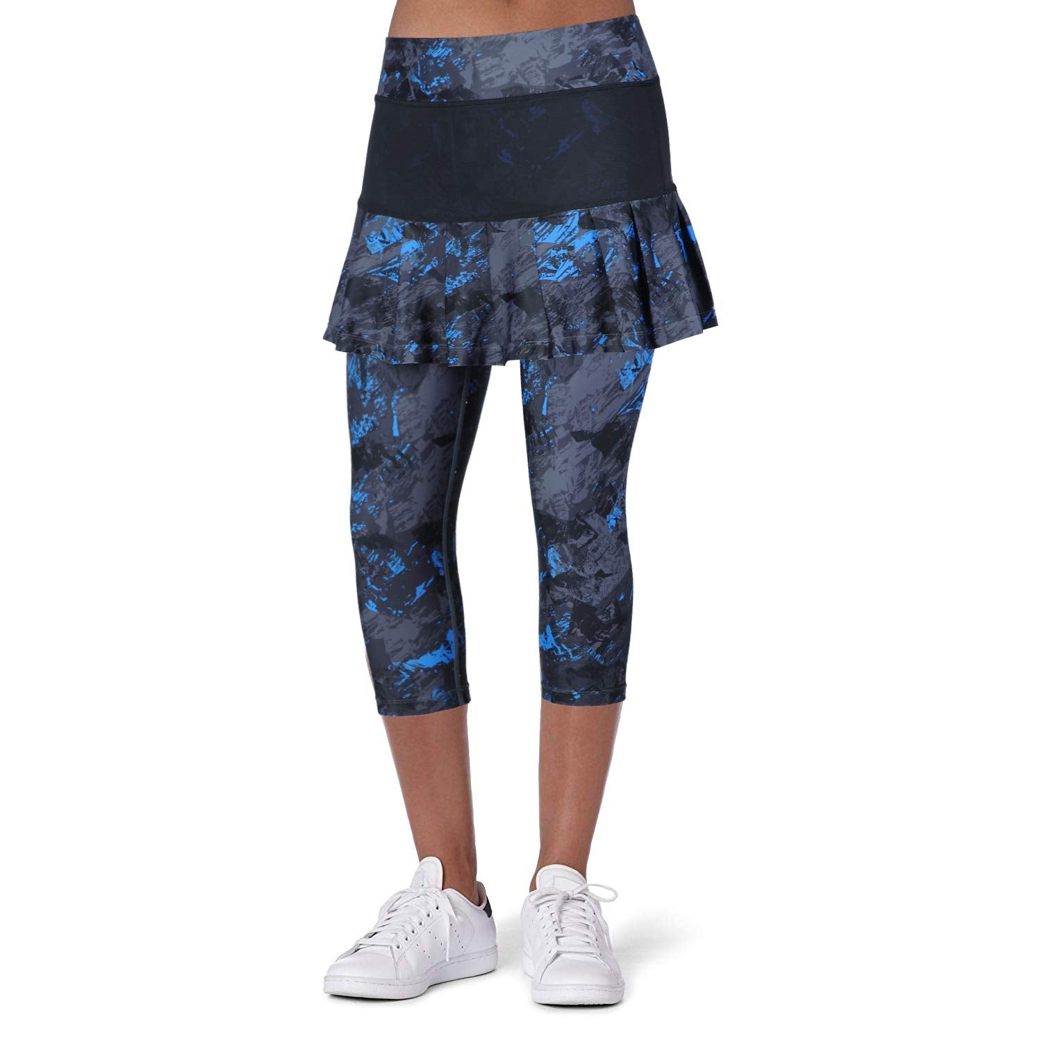 ANIVIVO Women Tennis Legging,Skirted Capri Leggings Tennis Pants for Women& Sports Skirted Leggings Tennis Clothing(Darkblue,L)