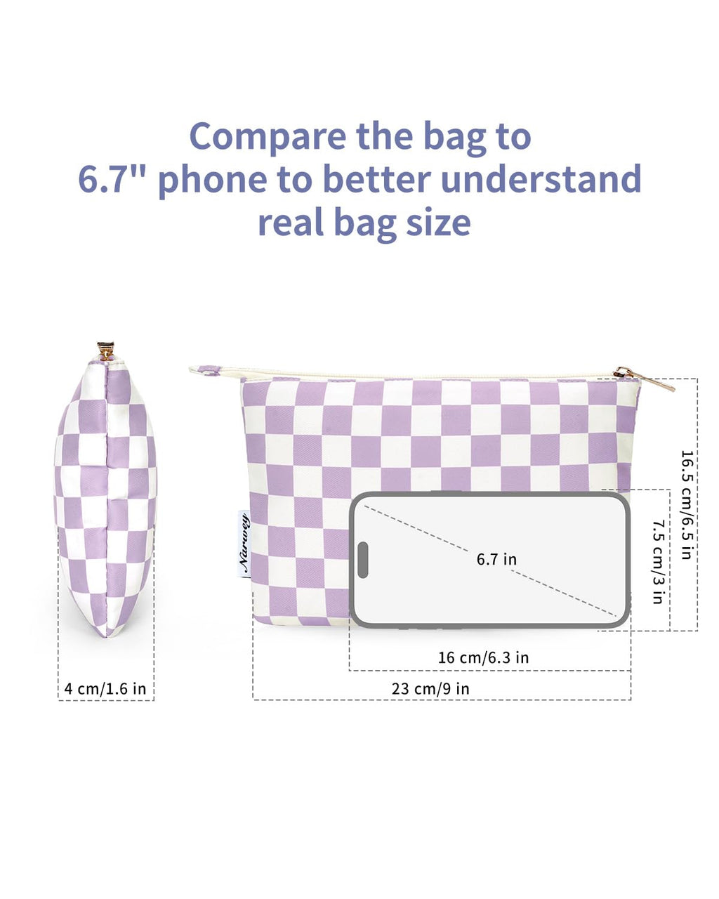 Narwey Small Makeup Bag for Purse Travel Makeup Pouch Cosmetic Bag Zipper Pouch Bags for Women