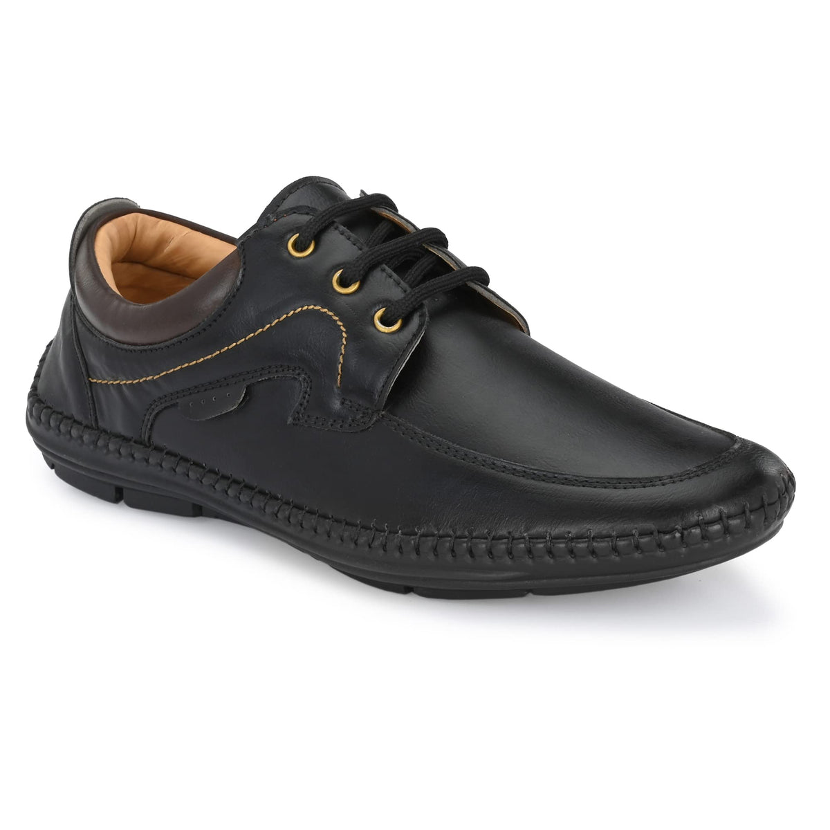ROWLANS Mens Black Stylish/Casual/Comfortable Synthetic Leather LaceUps Formal Shoes 6 6