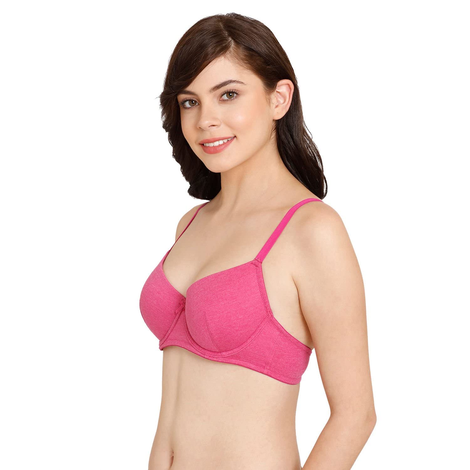 Rosaline by Zivame Womens Polyester Cotton Padded Underwire_Type.Value Casual 3/4Th Coverage T-Shirt Bra