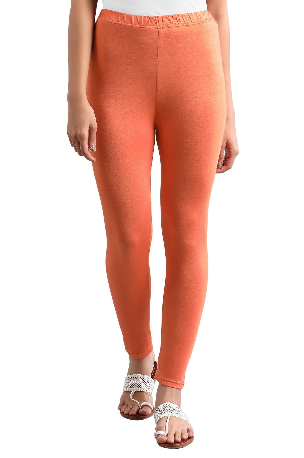 Aurelia Women Skinny Fit Viscose, Lycra Tights (20Fea60019-601217_Orange_Xx-Large_Orange_2Xl)