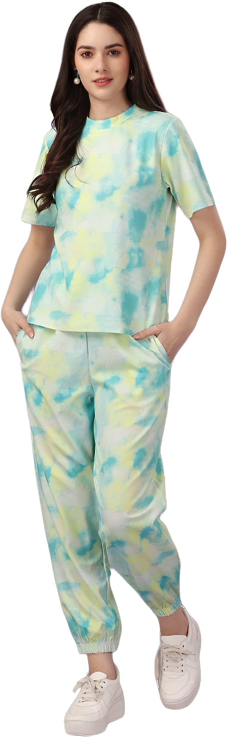 ELLITI Womens Night Suit Set for Women, Lounge Wear, Printed Top and Pyjama Set for Women Nightwear/Loungewear/Night Dress for 