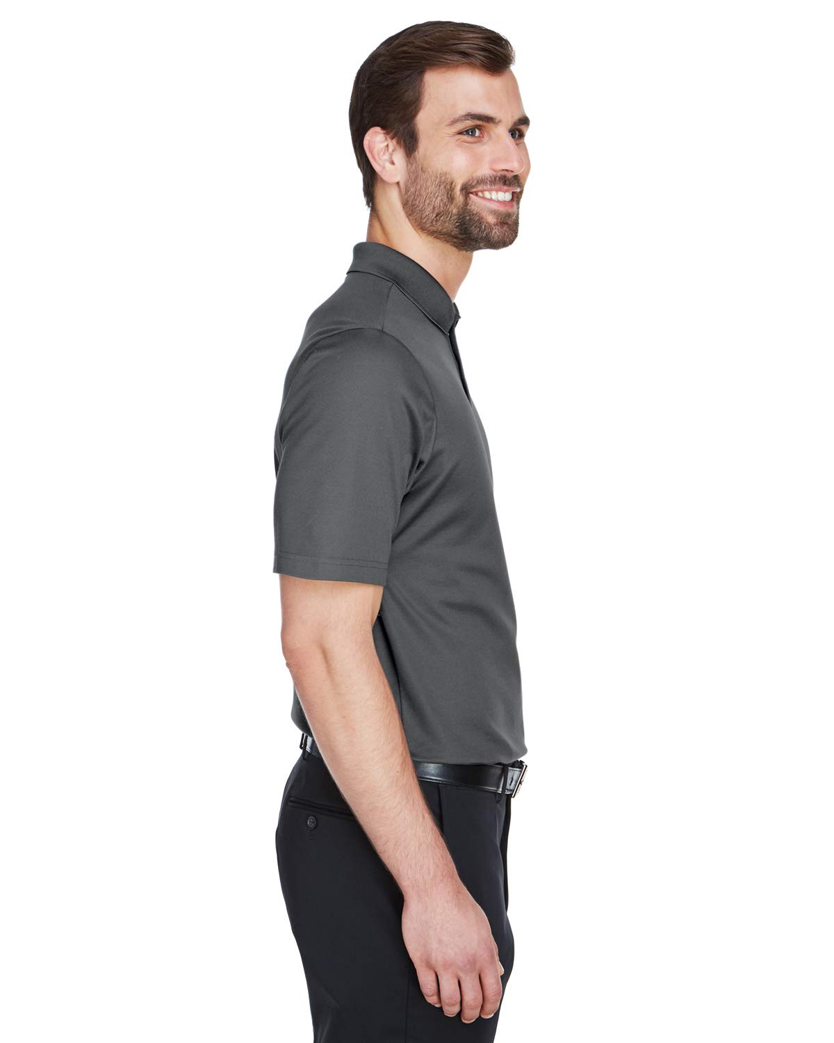 crownLux PerformanceMens Plaited Polo - gRAPHITE - 2XL(D0102H7NSYJ)