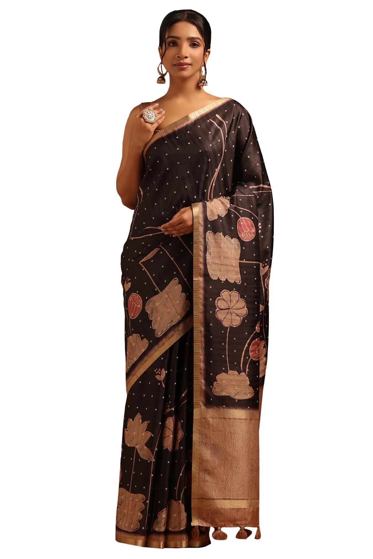 Soch Women Tussar Botanical Saree