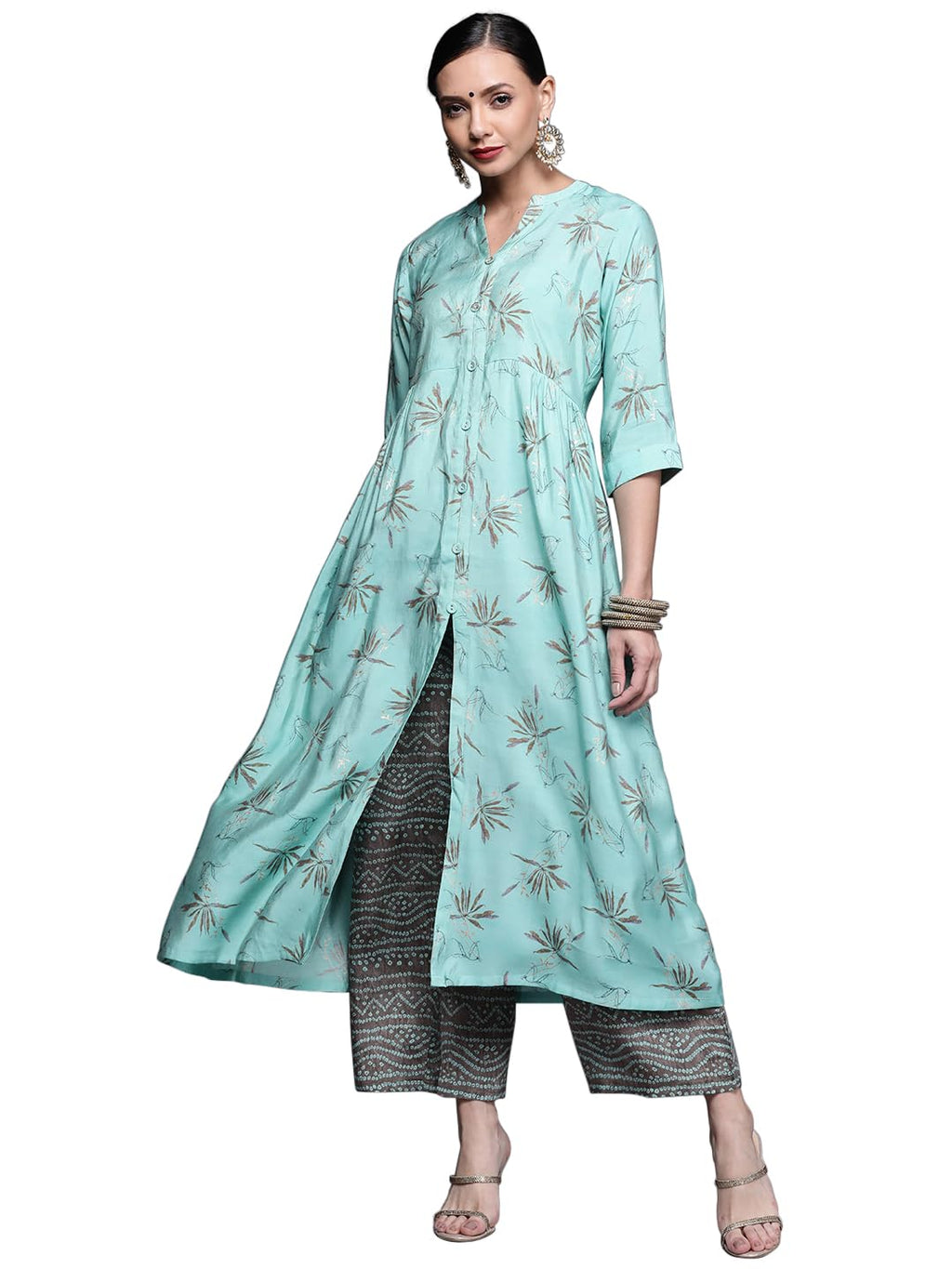 Libas WomenS Chanderi Silk Regular Kurta (22131O_Blue