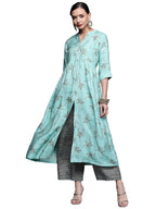 Libas WomenS Chanderi Silk Regular Kurta (22131O_Blue