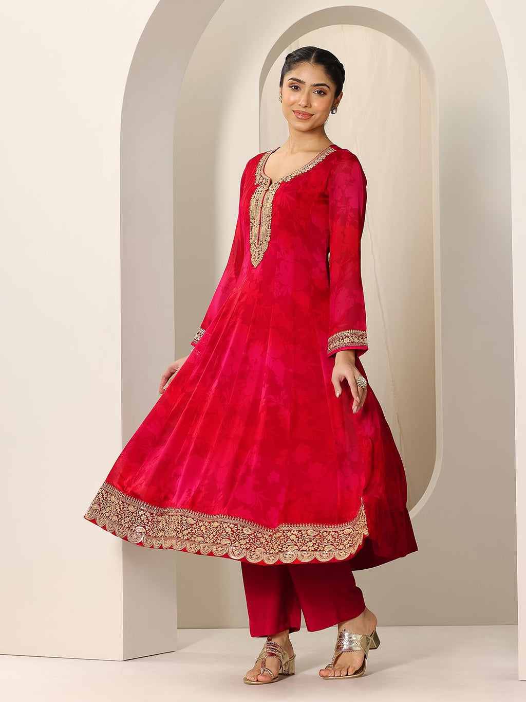 Libas WomenS Chiffon Kurta Sets (99084Or