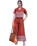 Anni Designer Women'S Rayon Viscose Straight Printed Kurta With Palazzo (Simla Rust_5Xl_Rust_Xxxxx-Large)