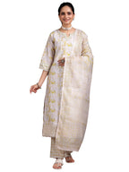 Libas WomenS Cotton Blend Kurta Set (35378_Beige
