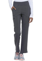 Dickies Women's Scrub Pants Natural Rise Tapered Leg Pull-On Bottoms with 7 Pockets and Knit Waistband DK005, XS, Pewter