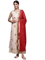 Varanga Women'S Organza Kurta Set (Nv_Vskd31088_Vardup1138_Beige