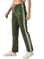 Modeve Striped Women Olive Track Pant
