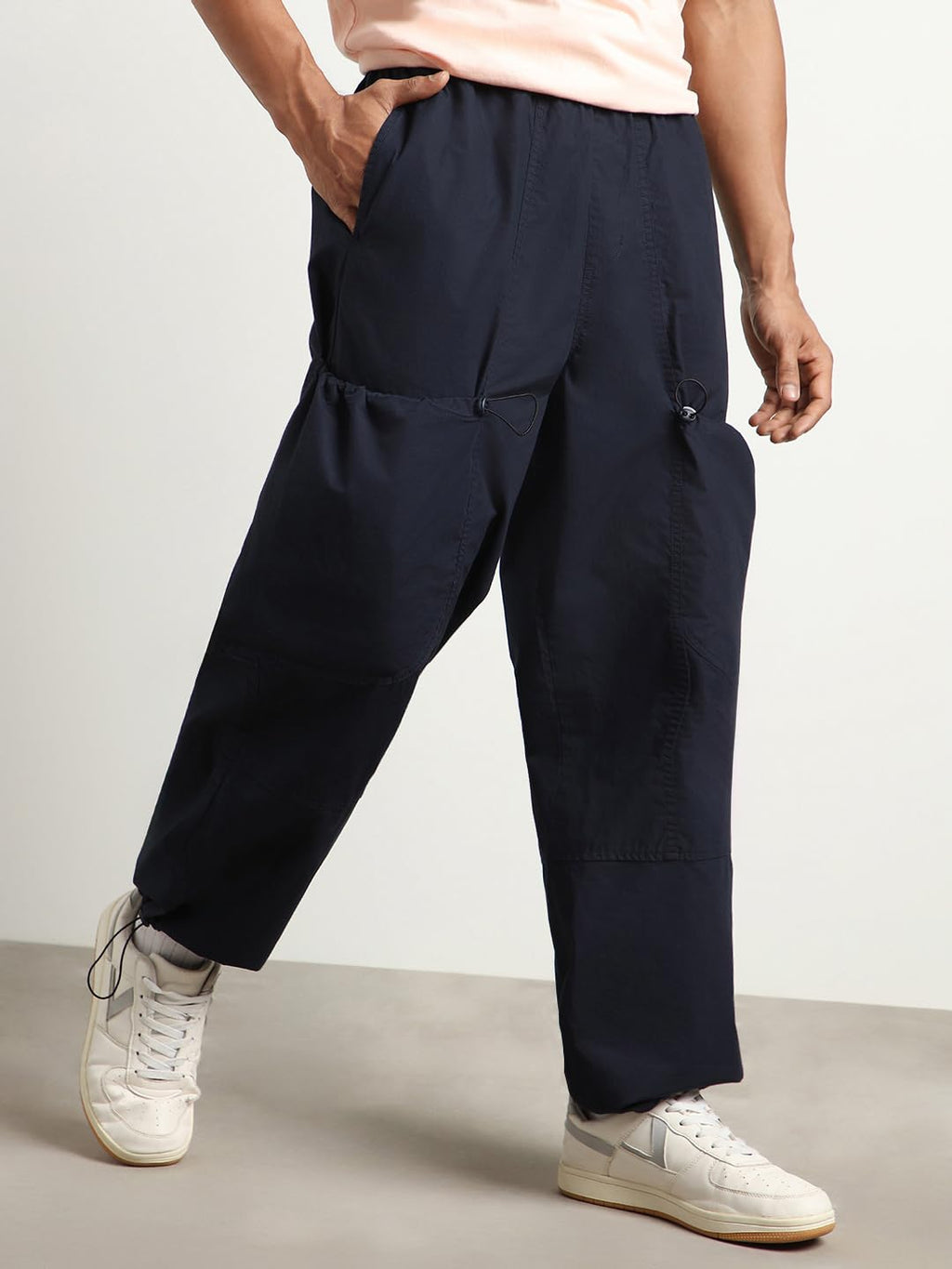 Nobero MenS Loose Sweatpants (1M-Bwjg-R0135_Navy Blue