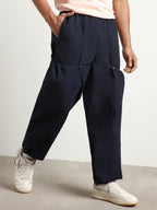 Nobero MenS Loose Sweatpants (1M-Bwjg-R0135_Navy Blue