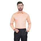 Turtle Men 100% Cotton Orange Solid Slim Fit Formal Shirt