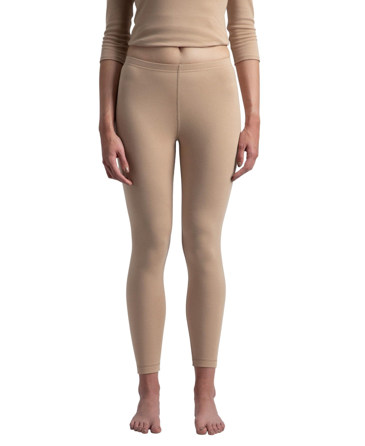 Jockey 2544 WomenS Super Combed Cotton Rich Brushed Fabric Thermal Leggings With Staywarm Technology_Skin_M