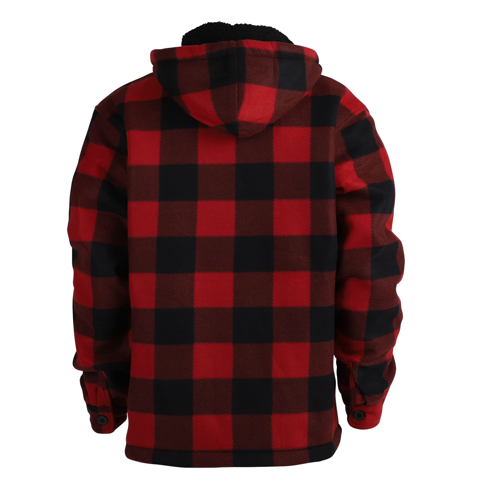 Heavy Thick Flannel Plaid Jacket Sherpa Fleece Lined Hoodies for Men Zip Up Winter Warm Coat Buffalo Zipper Sweatshirt