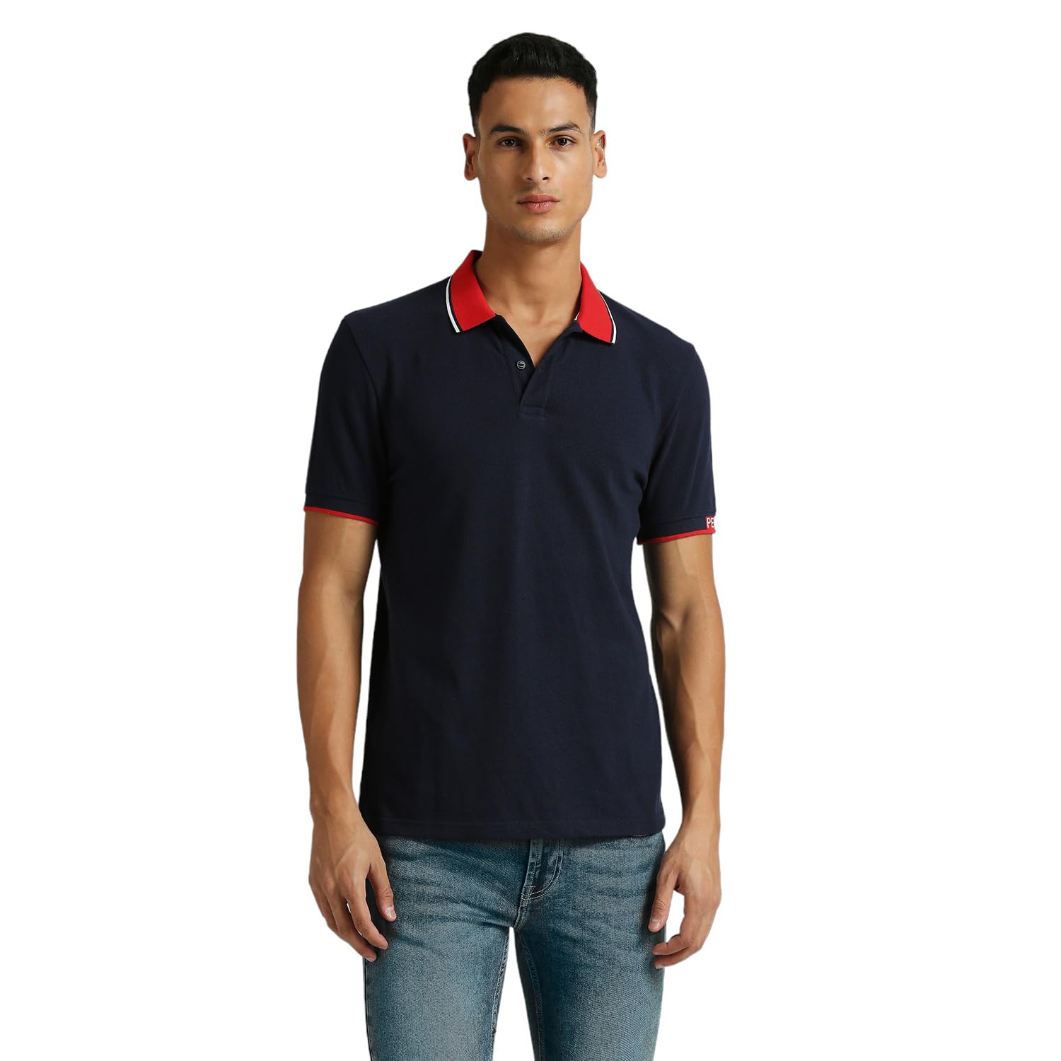 Pepe Jeans MenS Solid Regular Fit T-Shirt (Pm542214_Navy