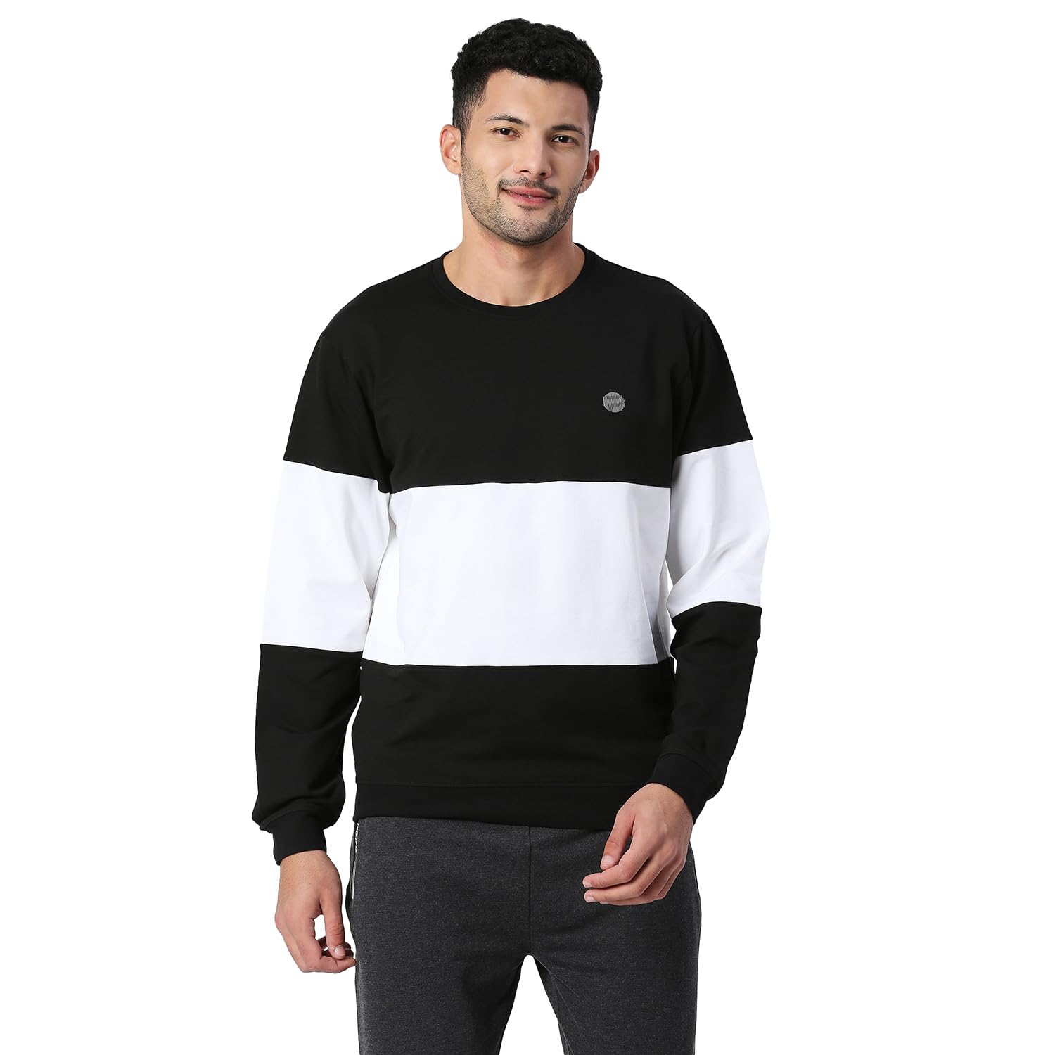 Pepe Jeans Mens Mark Color Block Sweatshirt, Black,Xl