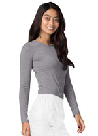 Adar Underscrubs for Women 2 Pack - Long Sleeve Underscrub Comfort Tee - 2902 - Dark Marl Gray - XL