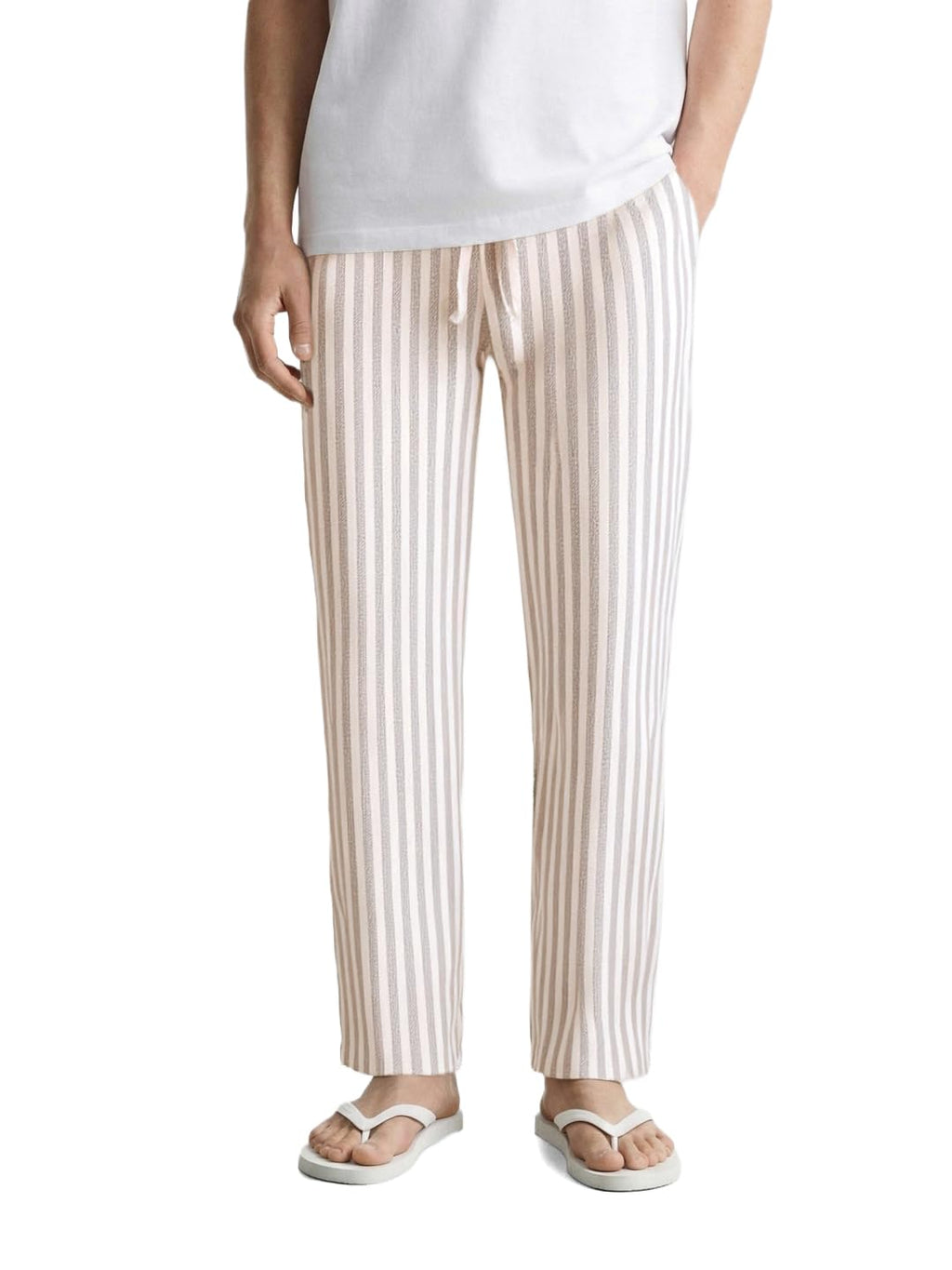 The Indian Garage Co Mens Loose Fit Mid-Rise Trousers Pants
