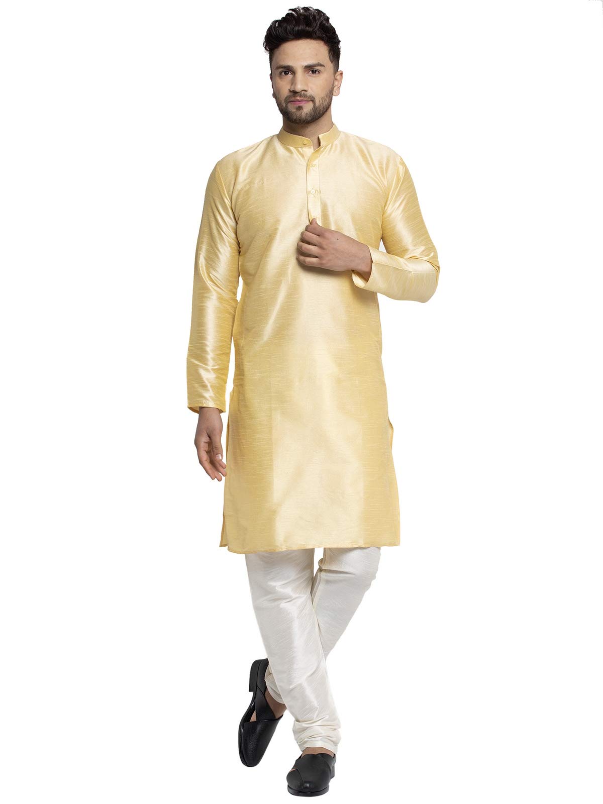 Jompers Mens Dupion Silk Kurta And Churidar Pyjama Set