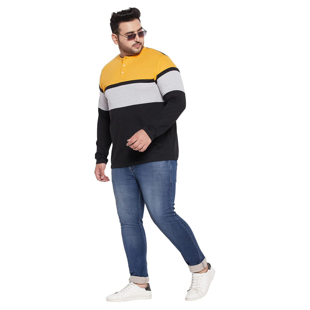 Bigbanana Plus Size MenS Regular Fit Henley Tshirt (Stirrup,Multi,4Xl)