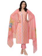 ANNI DESIGNER Women s Kurta with Trousers and Dupatta, Pink, S