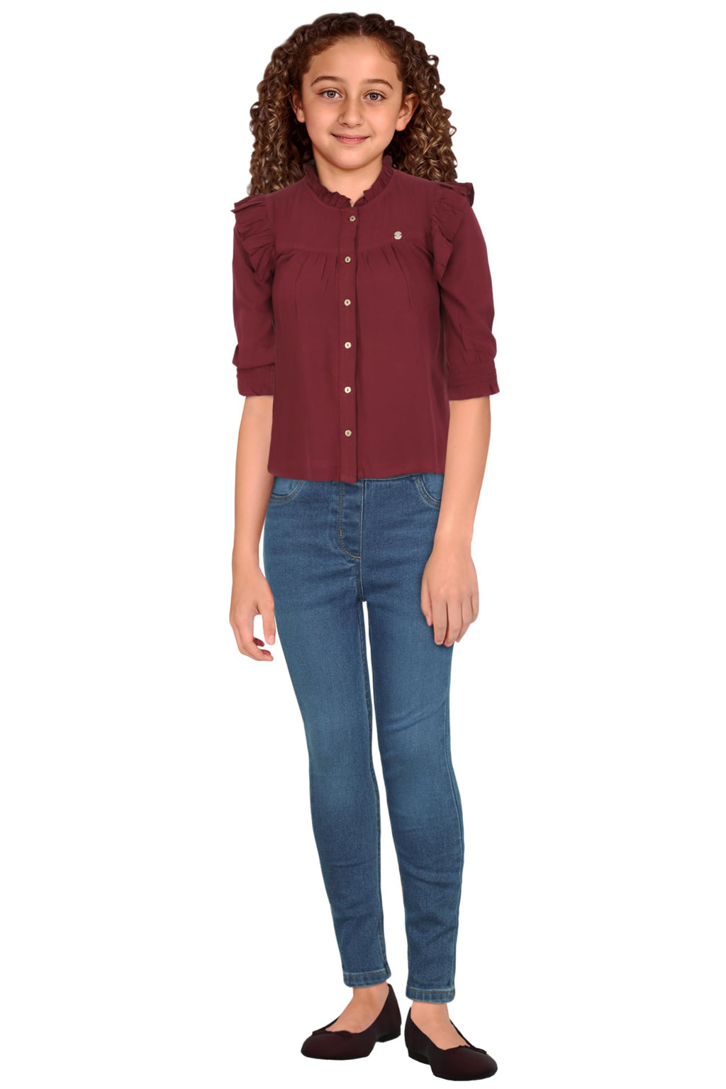 Allen Solly Girls Regular Fit Solid Shirt