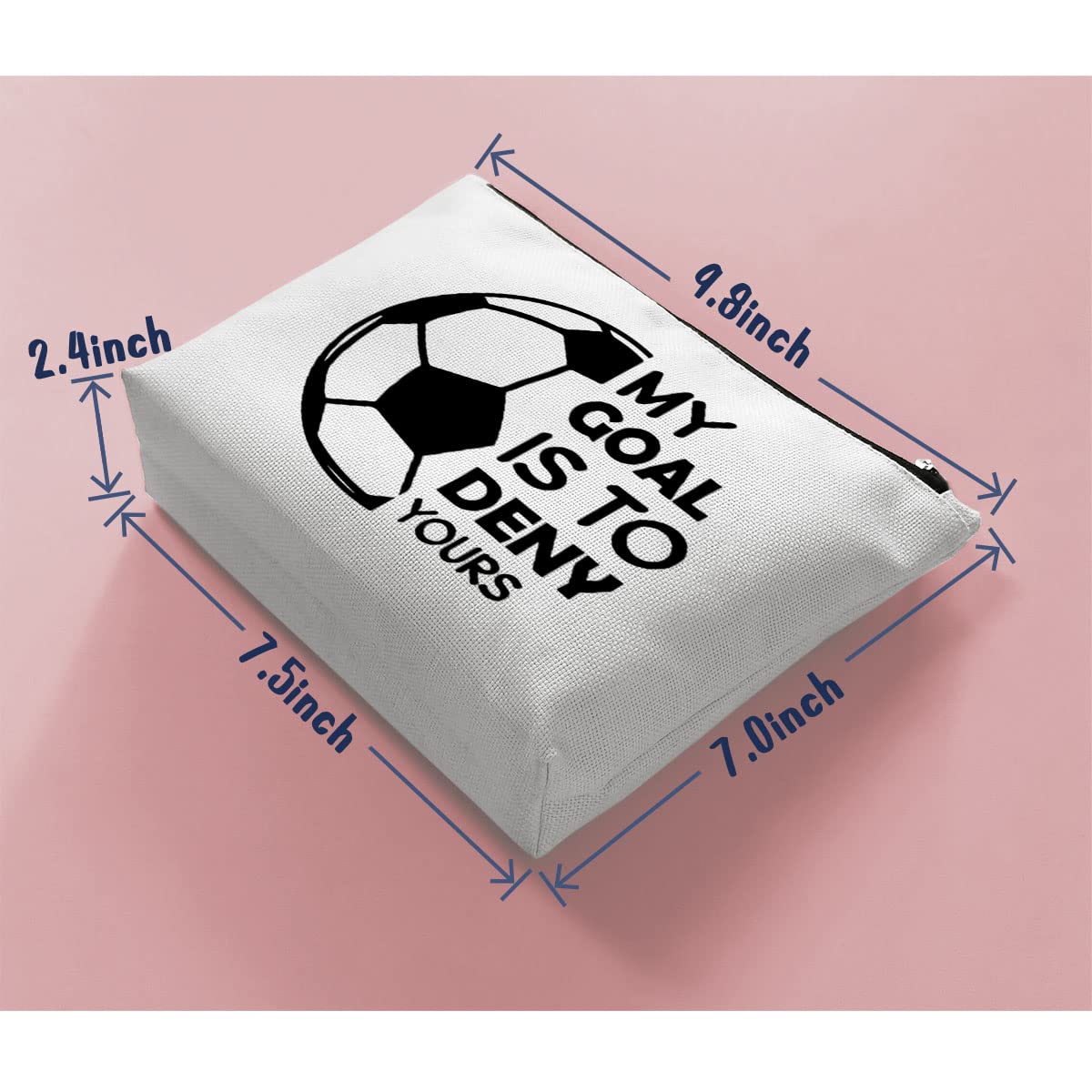 BiuNiuring Soccer Goalkeeper Gifts for Women, Girls Soccer Bag, Soccer Gift for Soccer Lover, Soccer Makeup Bag, My Goal Is to D