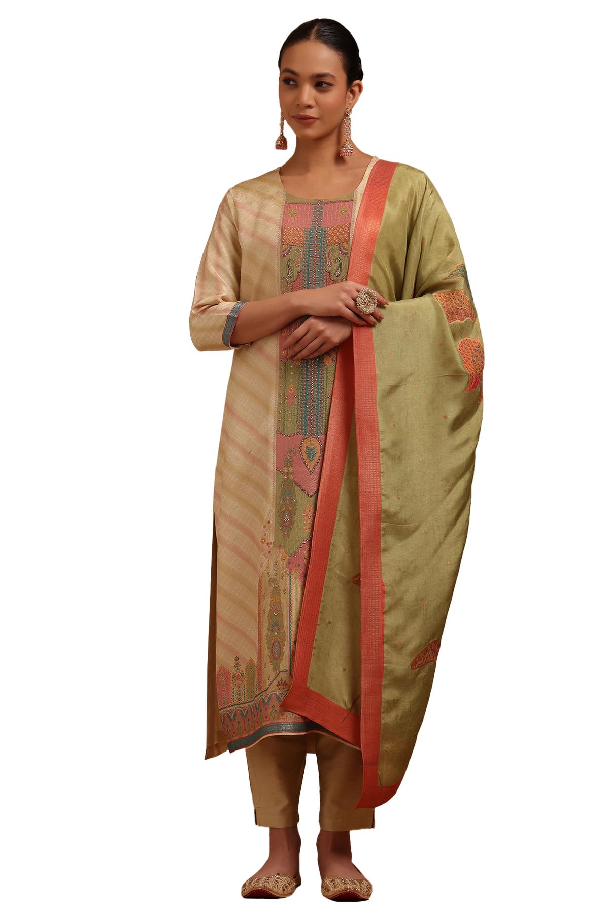 Soch Women Brocade Ethnic Motifs Suit Set with Beads