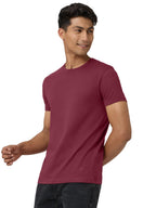 XYXX Mens Solid Regular Fit T-Shirt (XY_CR15_Tshirt_1_Wine