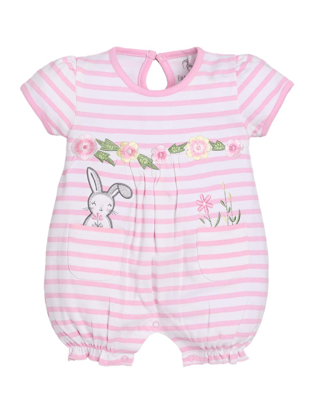 BabyGo Half Sleeves Baby Romper| 100% Cotton Rompers for New Born Baby| Baby Dress | Sleepsuit for Baby Girls| Onesies| 0-3M| 3-