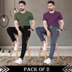 Tee Projekt Lycra Combo Soild & Zippered Pockets Style Regular Fit Track Pant for Men Jogger, Gym Wear, Yoga