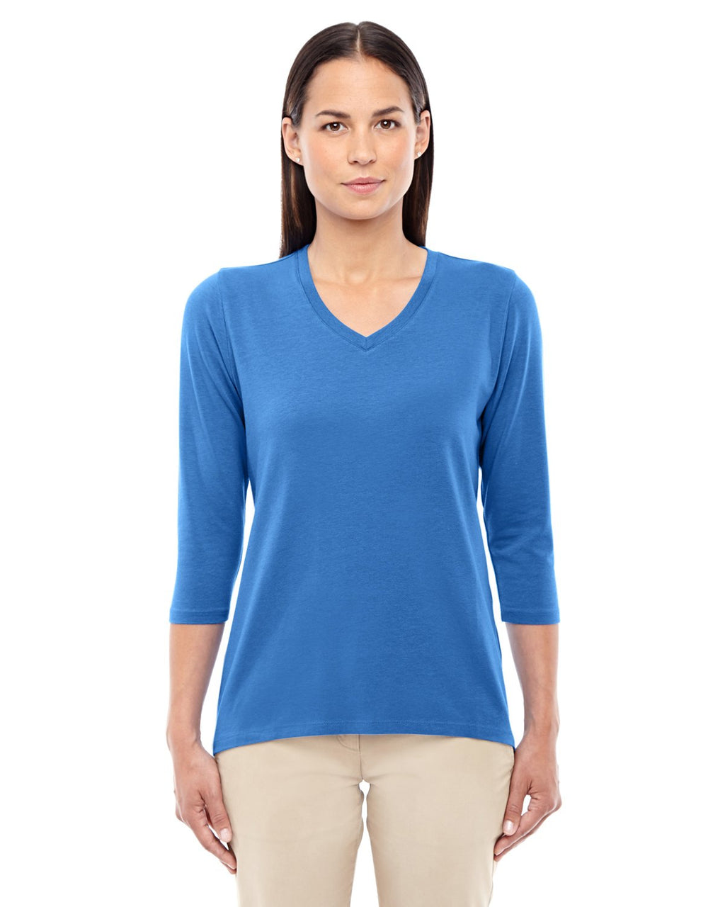 Ladies Perfect FitBracelet-Length V-Neck Top - WHITE - XS(D0102H76KX2)