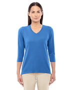Ladies Perfect FitBracelet-Length V-Neck Top - WHITE - XS(D0102H76KX2)