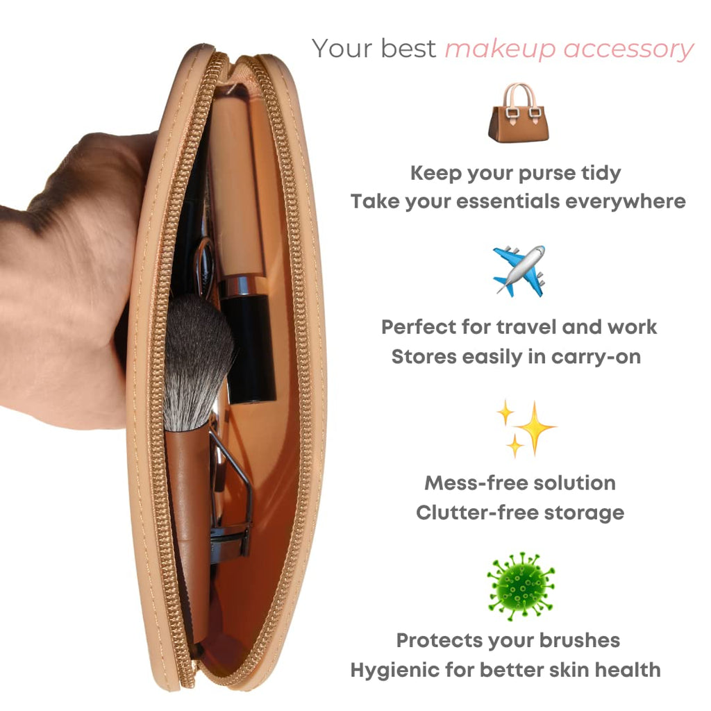 brush bubble silicone makeup brush holder travel case- A storage & makeup bag organizer for brush sets & makeup tools to protect