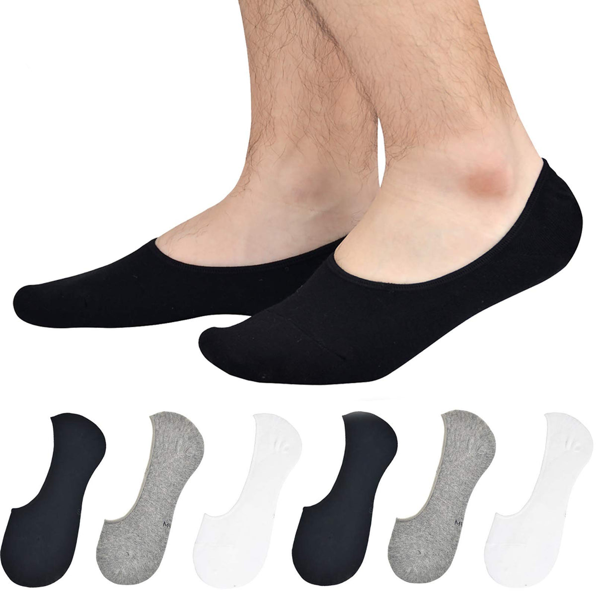 Jormatt 6 Pairs Women Mens Truly No Show Socks With Non Slip Grips Loafers Sneaker Boat Low Cut Shoes Cotton Socks,Men Shoes Siz 18.59